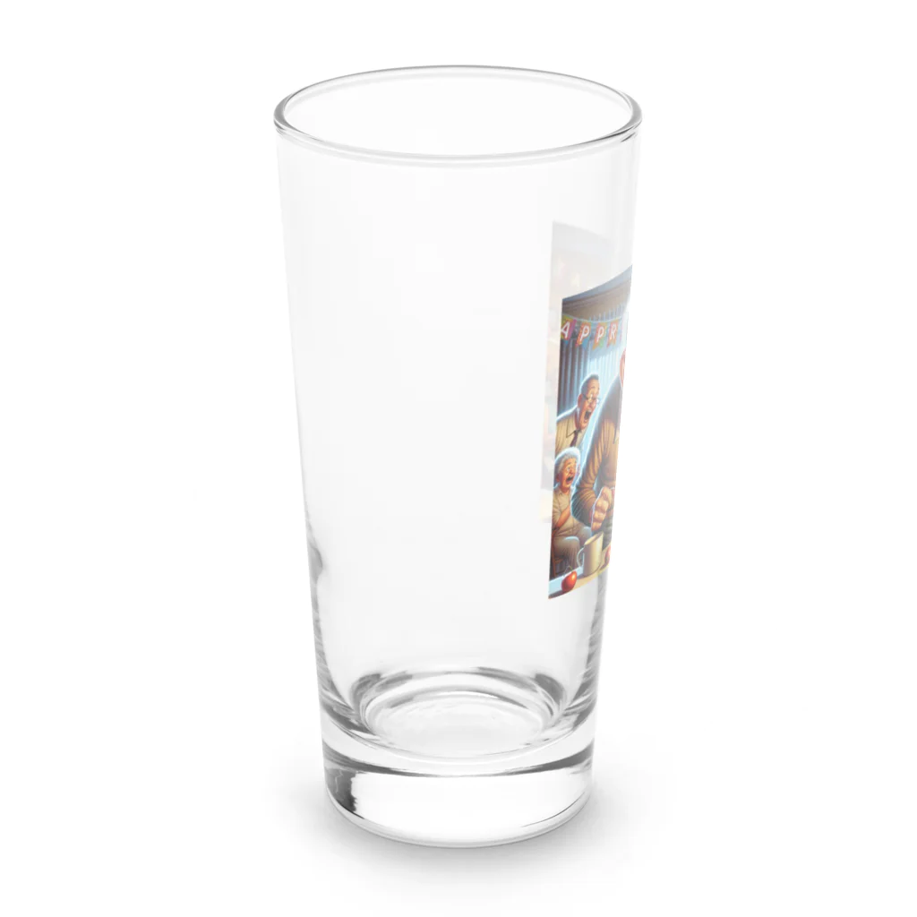 万銭ショップのおじいちゃん誕生日おめでとう Long Sized Water Glass :left