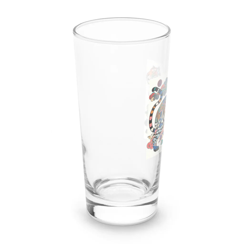chaochao0701の浮世絵風　虎（威風堂々）"Ukiyo-e Style: Majestic Tiger" "浮世绘风格：威风凛凛的虎" Long Sized Water Glass :left