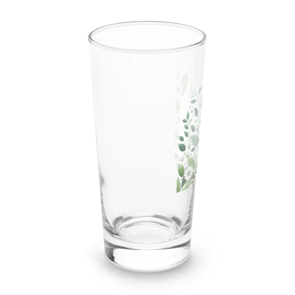 アミュペンの数学的で洗練されたデザインの白と緑の花 Long Sized Water Glass :left