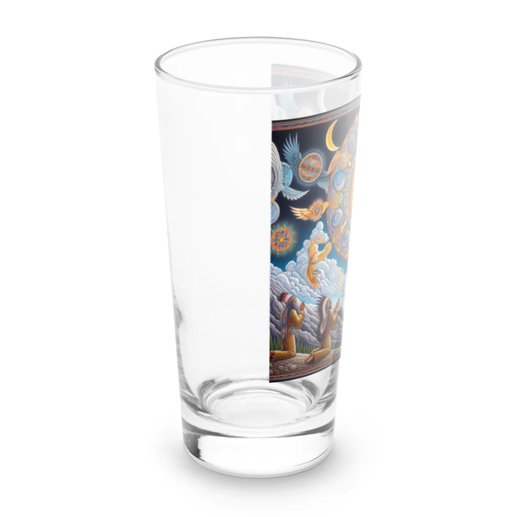 MKTU51の月　太陽　大地への祈り3 Long Sized Water Glass :left