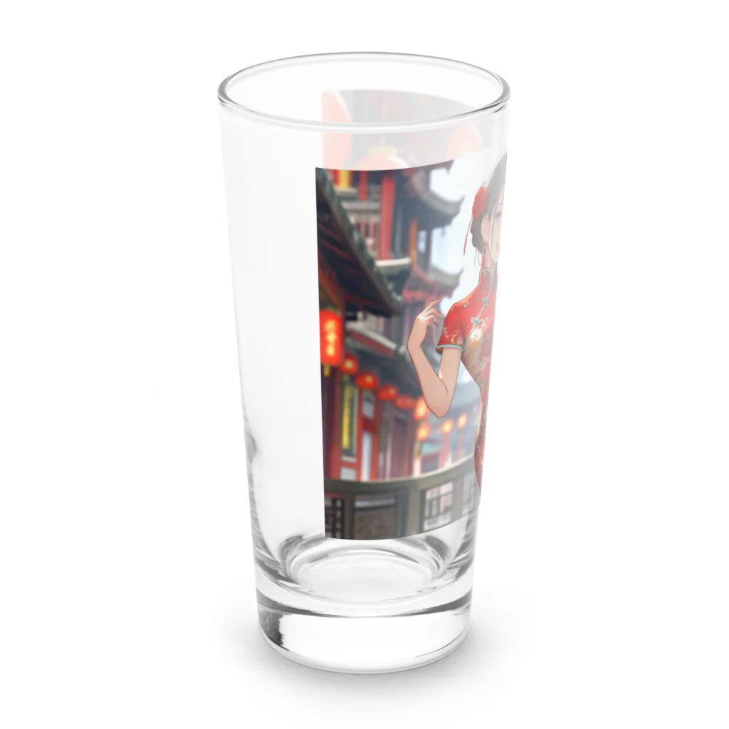 HokutoKenのチャイナ服少女 Long Sized Water Glass :left