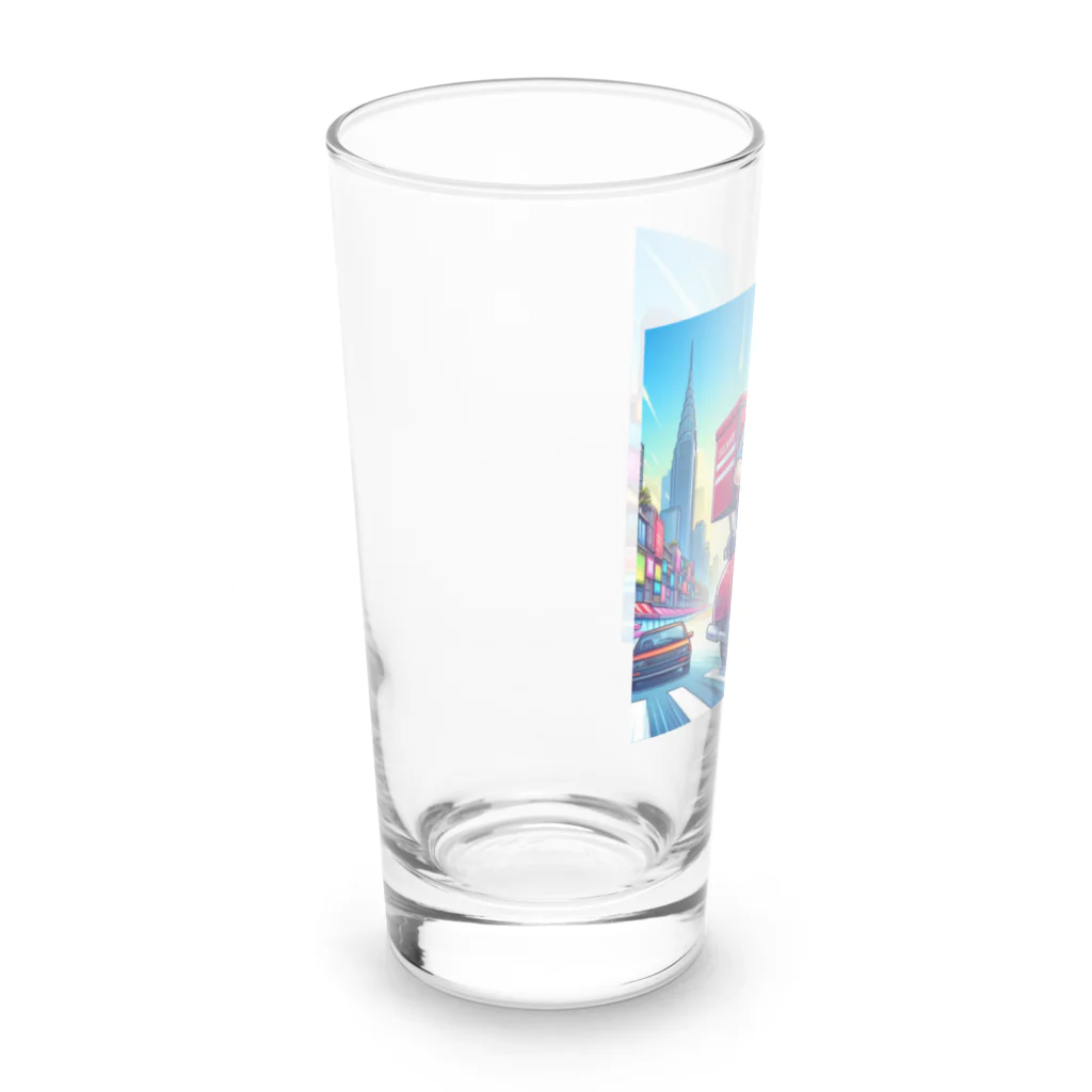 kok&foreverのスクーター配達員のイラスト Long Sized Water Glass :left