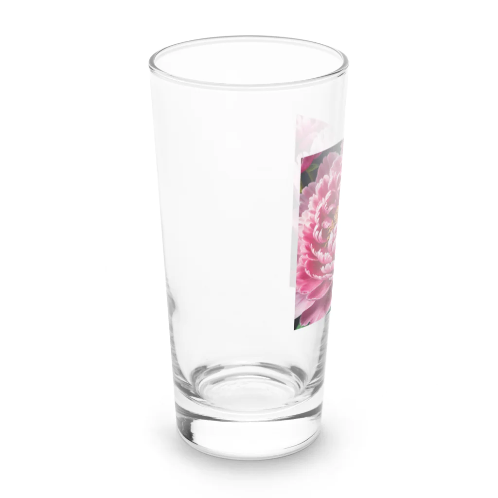 キャラメルのピオニーのピンク大輪　 Long Sized Water Glass :left