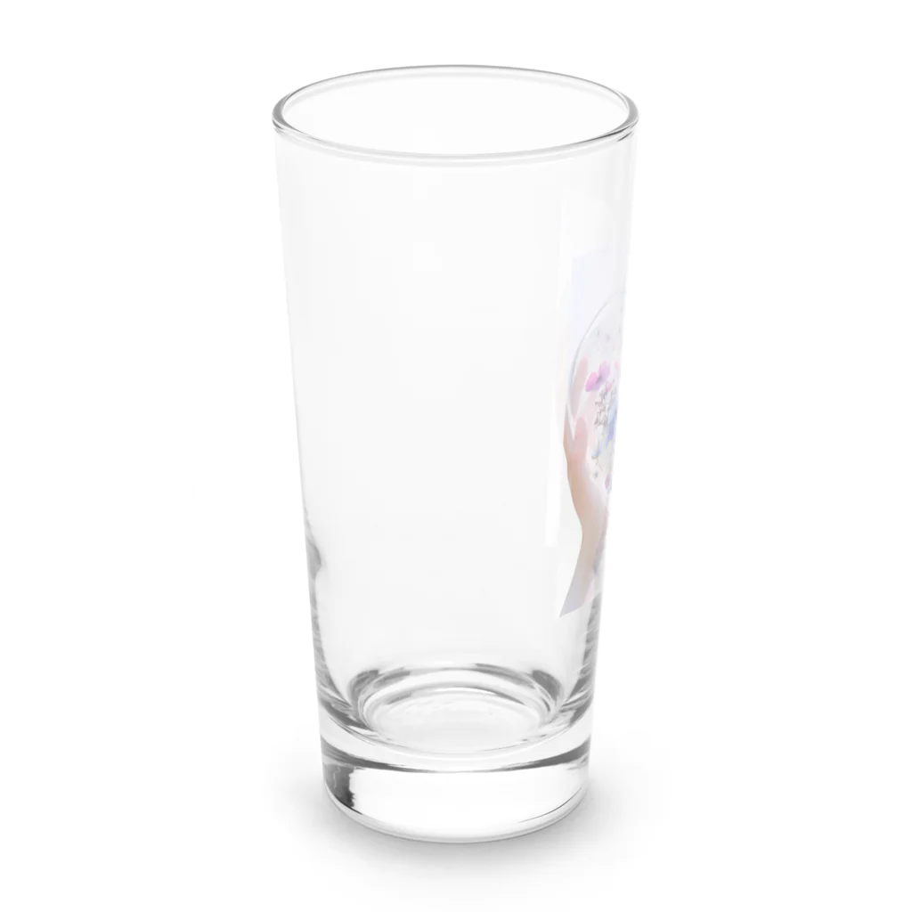 AQUAMETAVERSEのクリスタルの中に押し花がある　なでしこ1478 Long Sized Water Glass :left