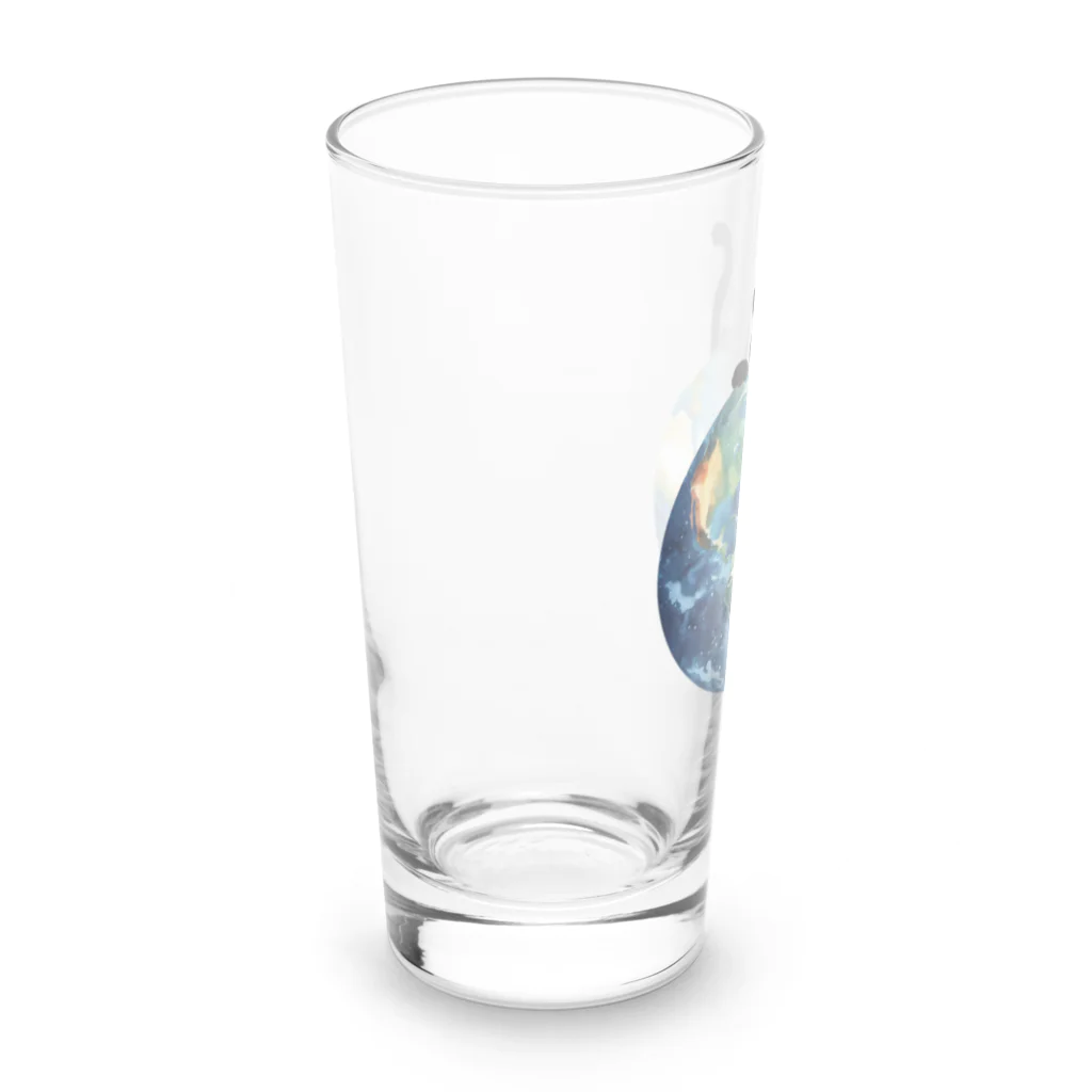 amecatsの地球と黒猫 Long Sized Water Glass :left