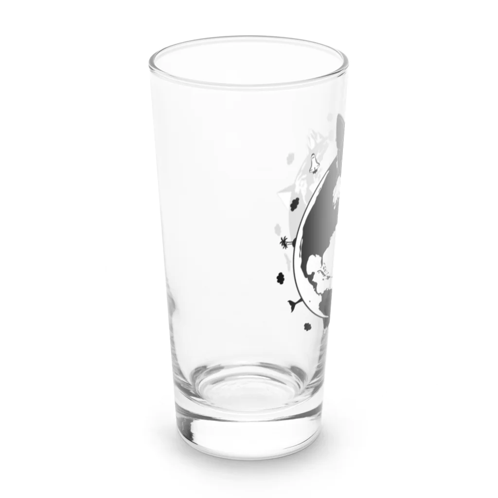 コチ(ボストンテリア)の小物用：ボストンテリア(地球モノクロ)[v2.8k] Long Sized Water Glass :left