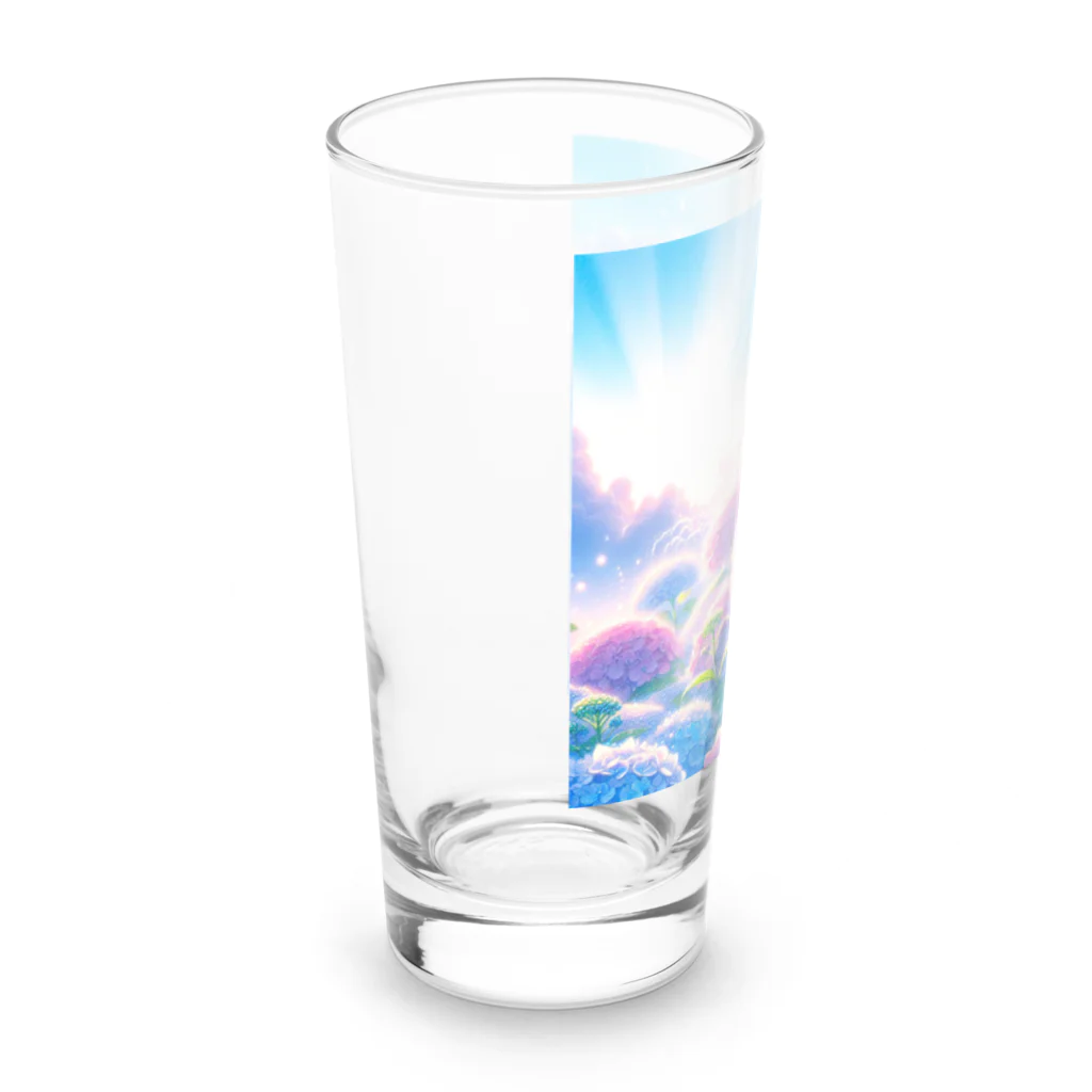 huwari-hanaakariの朝日に輝く紫陽花 Long Sized Water Glass :left