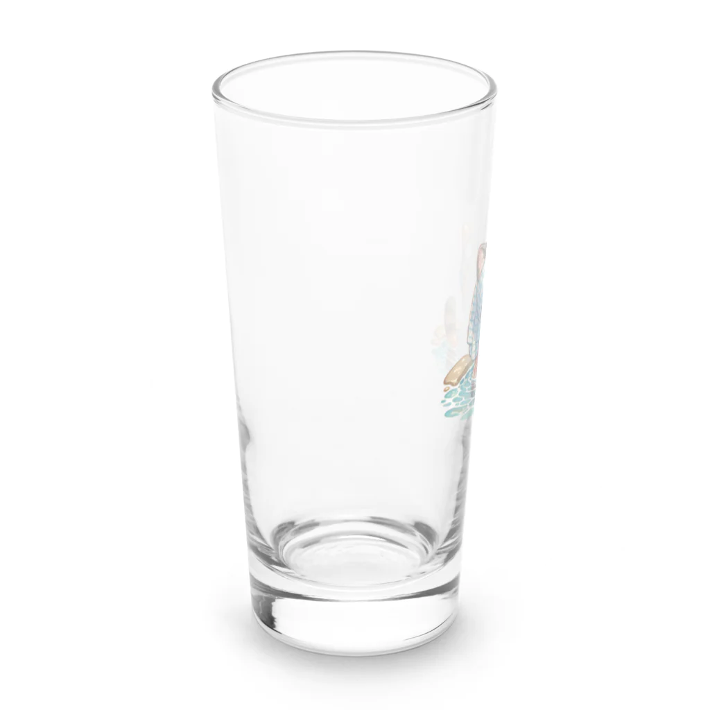 さざれいしの三毛猫さんの入浴 Long Sized Water Glass :left