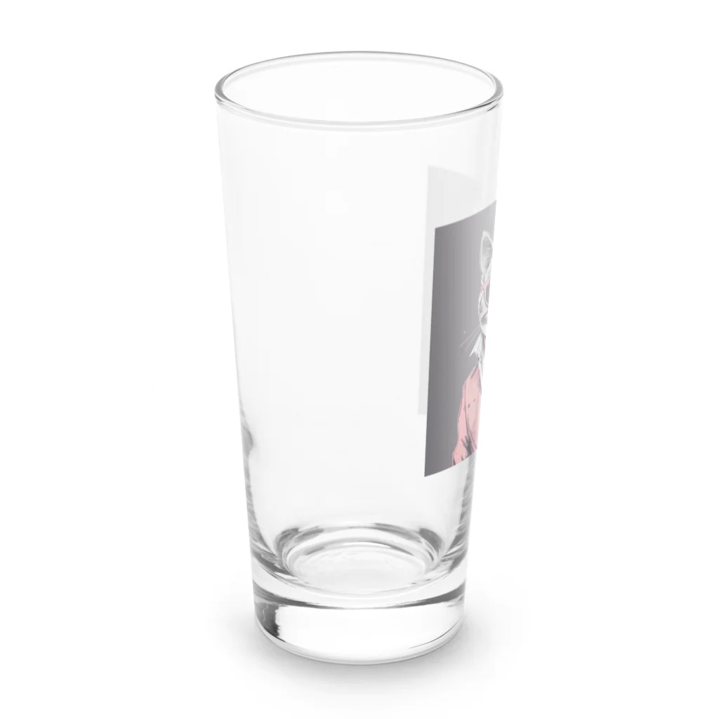 チャランコの部屋のダンディーねこさん Long Sized Water Glass :left