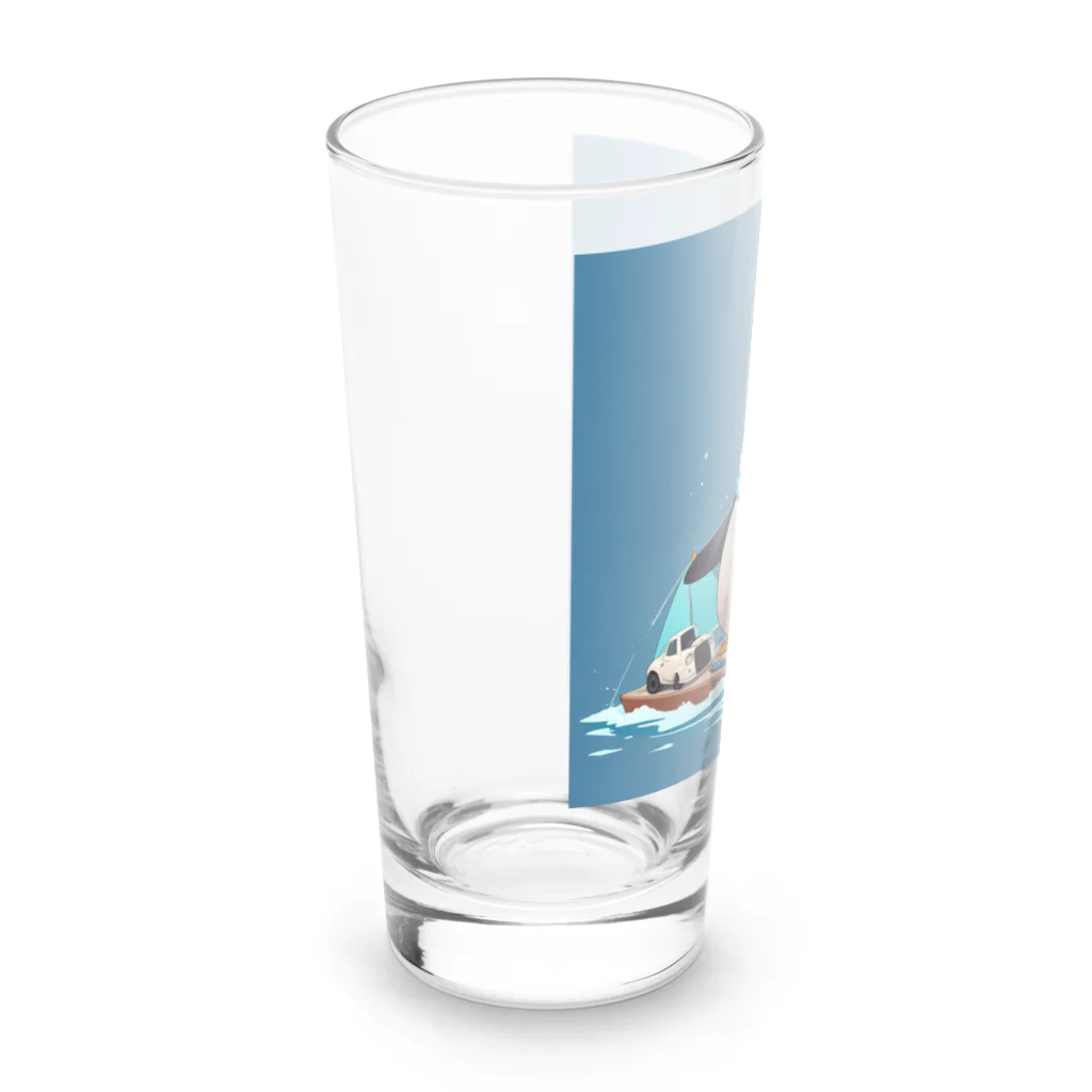 ganeshaのおもちゃのヨットでかわいいペンギンに出会おう Long Sized Water Glass :left