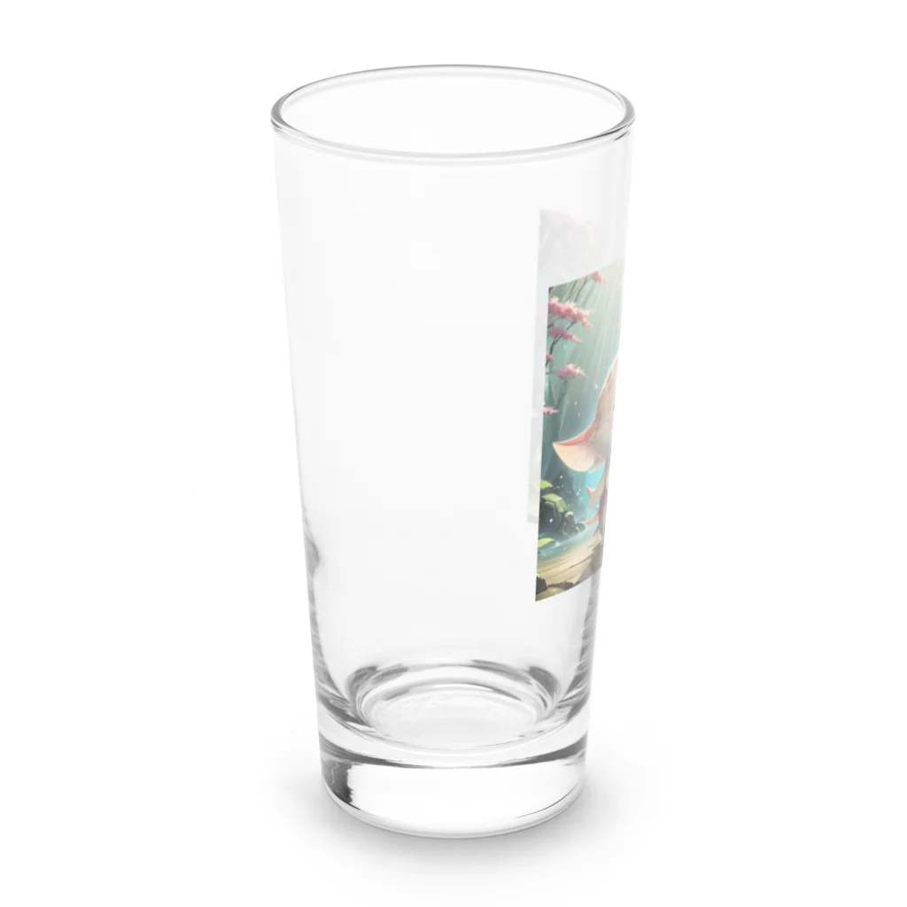 AI妖怪大図鑑のエイヒレ妖怪　炙りん坊 Long Sized Water Glass :left