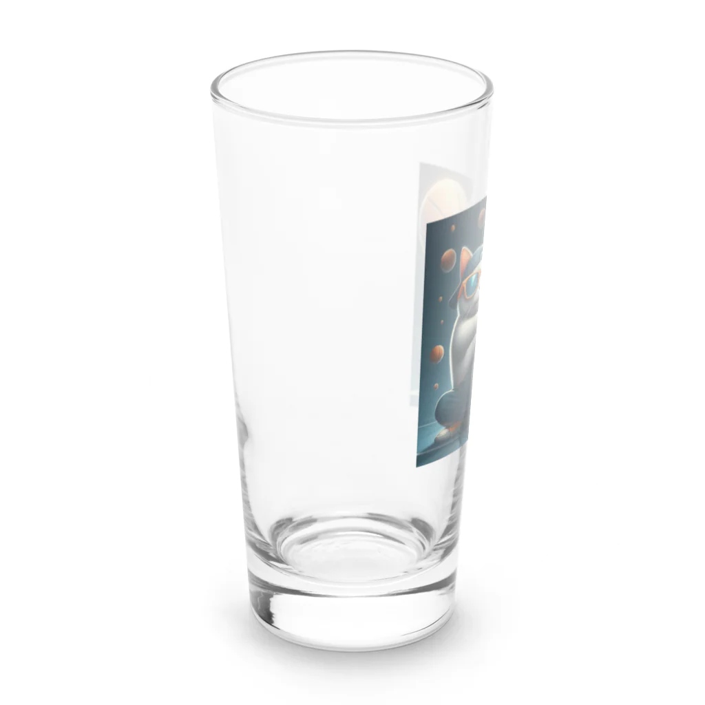 jolieplusのかっこいいバスケネコ😺 Long Sized Water Glass :left