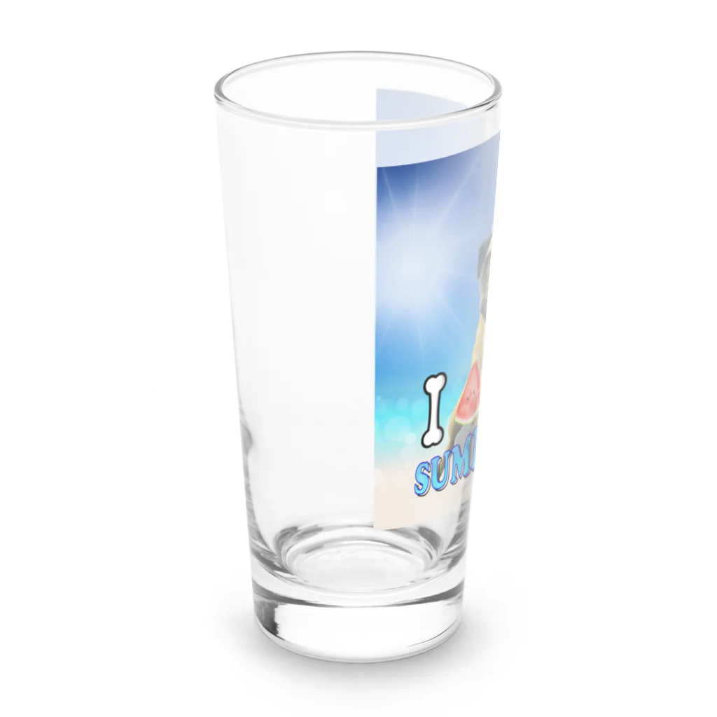 nico20190629のパグ ポコ② Long Sized Water Glass :left