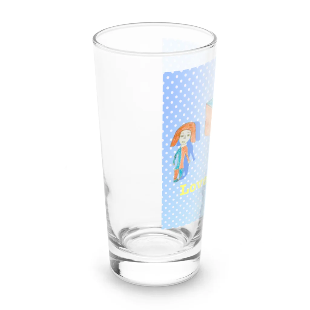 Tamon-TamonのLove & Peace ブルードット Long Sized Water Glass :left