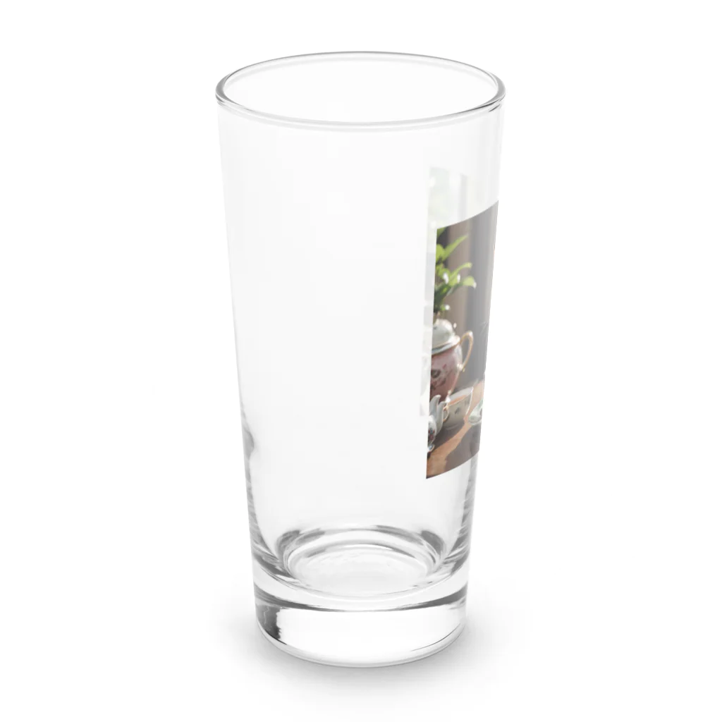 otya-nekoのお茶の時間ティータイム三毛猫 Long Sized Water Glass :left