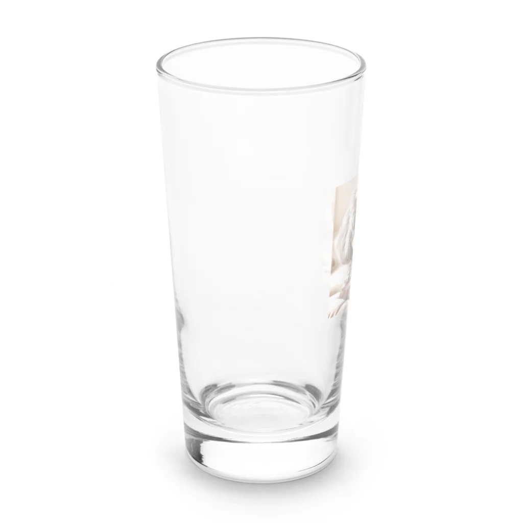パパリスのふわふわ黒プーちゃん Long Sized Water Glass :left