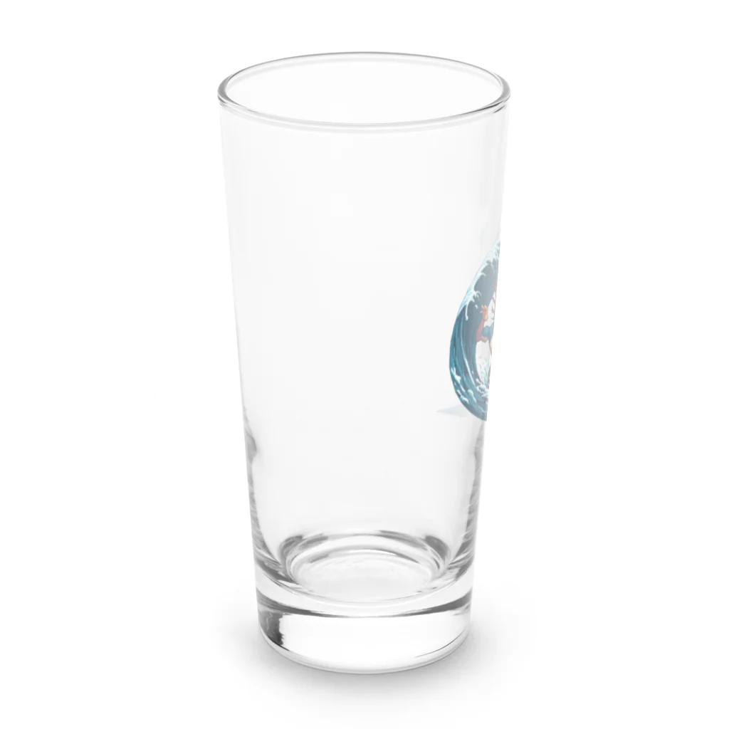 Isekai_animal_manの夏だ！ドラゴンもサーフィンだ Long Sized Water Glass :left