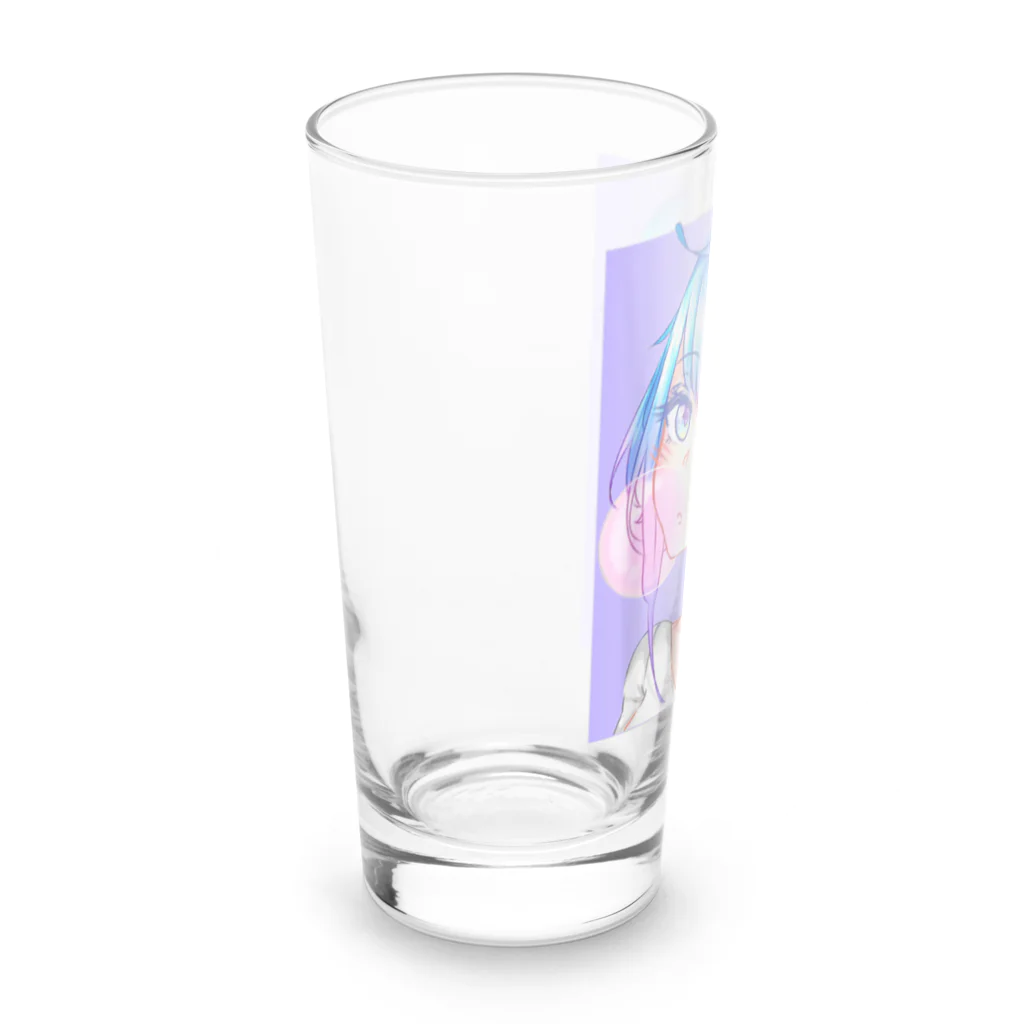 World_Teesのバブルガムを噛むアニメガール 日本の美学 アニメオタク Long Sized Water Glass :left