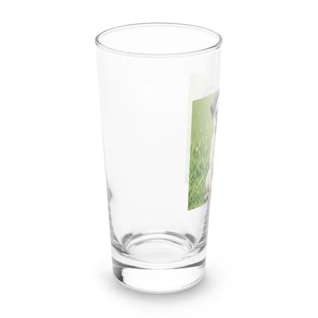 アニマルアートのパグ Long Sized Water Glass :left