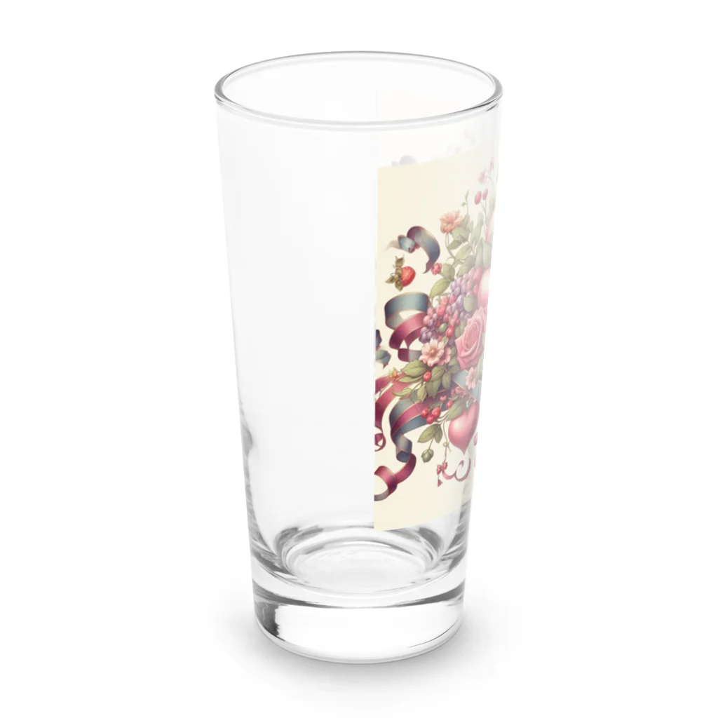 まんまるちゃんの薔薇とフルーツのSweetな香り Long Sized Water Glass :left