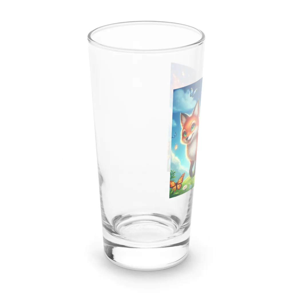 YFCの炎を尾を持つ精悍なキツネ Long Sized Water Glass :left