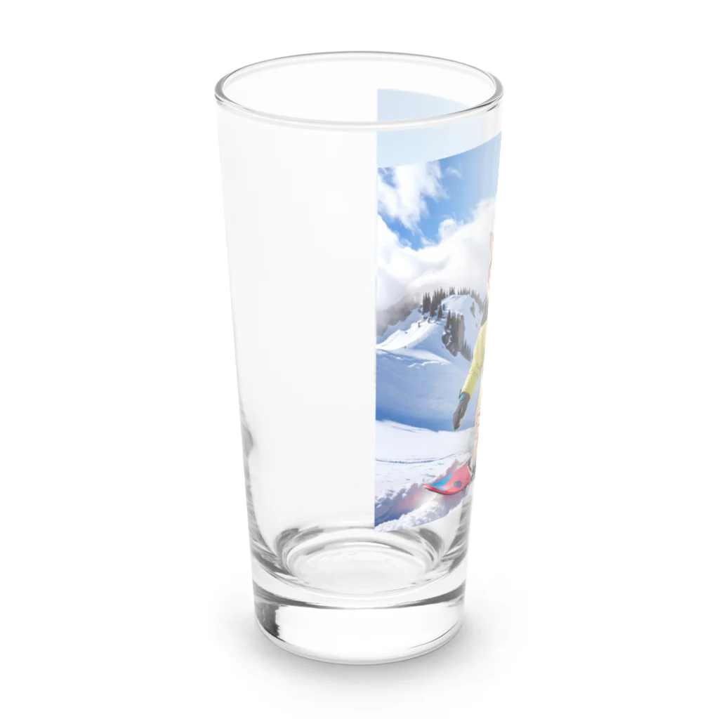 ikasumikoboのスノボ猫 Long Sized Water Glass :left