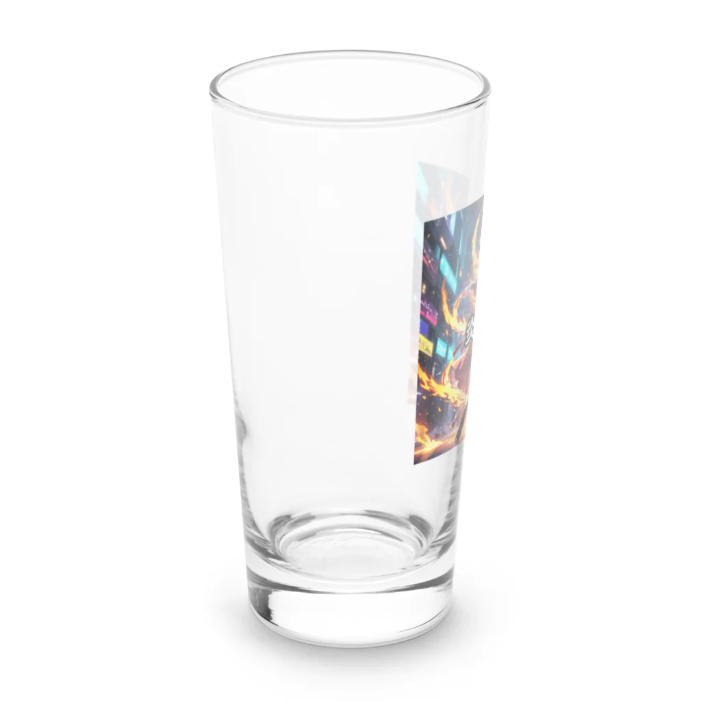 altemaの炎をまとった少女のイラスト Long Sized Water Glass :left