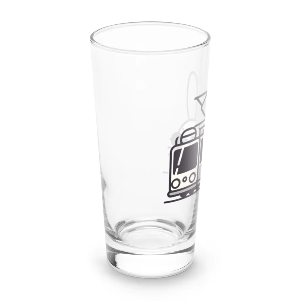 BOSATUの電車に乗ったうさぎ Long Sized Water Glass :left