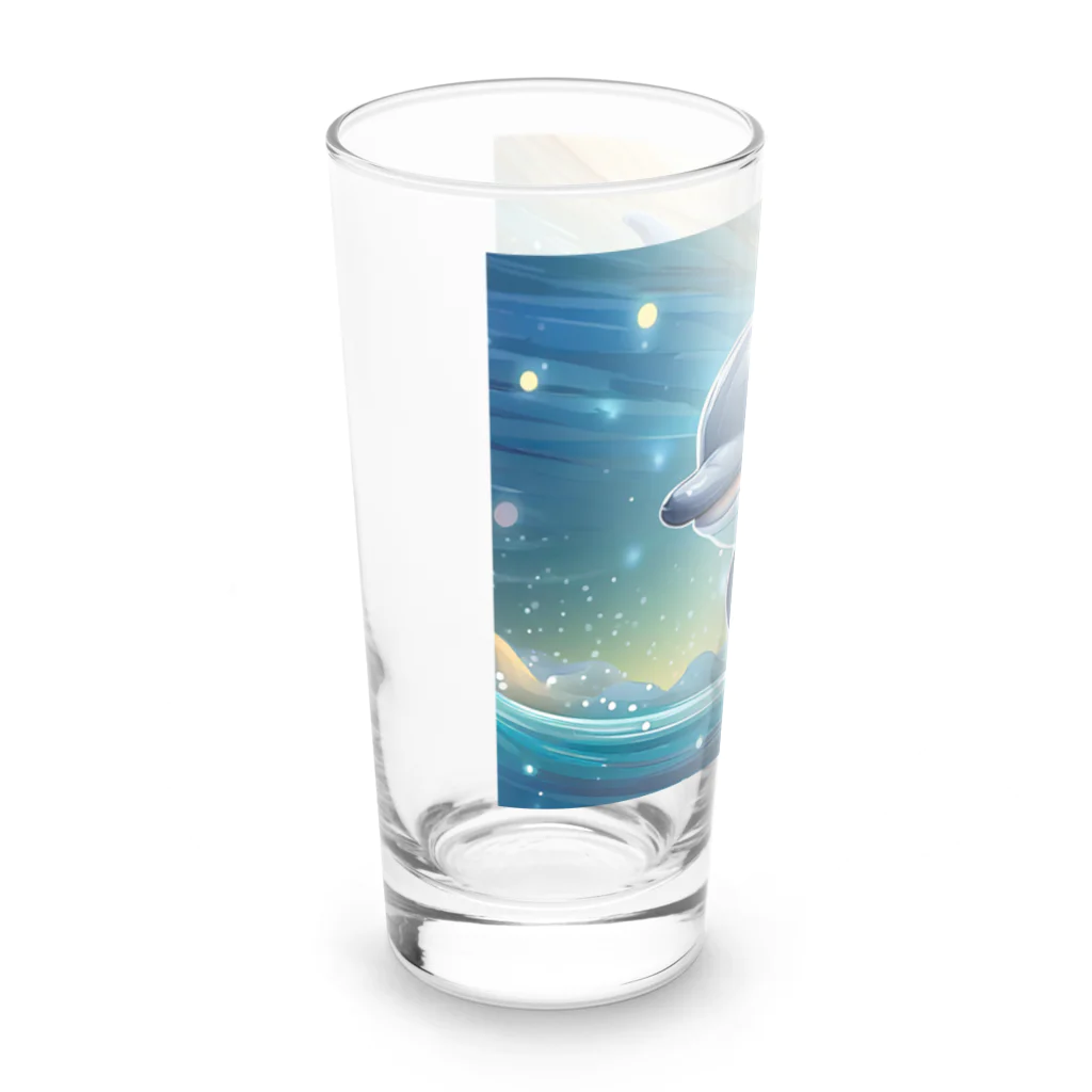 InkCraftsのかわいいイルカ Long Sized Water Glass :left