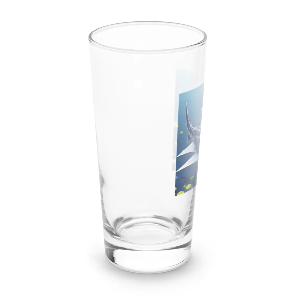 SUZURI56のドット絵ノコギリザメ Long Sized Water Glass :left