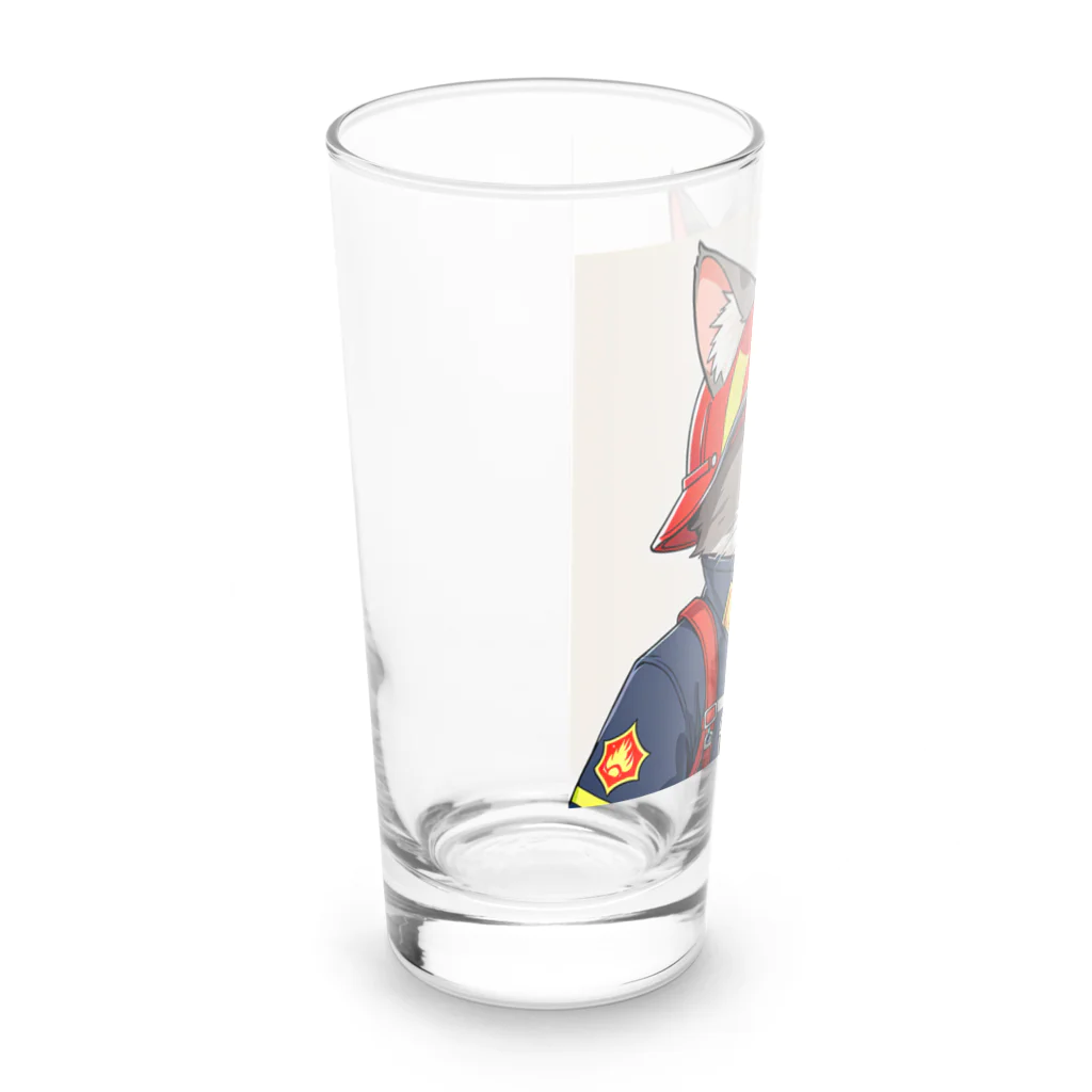 Shellの働く猫：消防士 Long Sized Water Glass :left