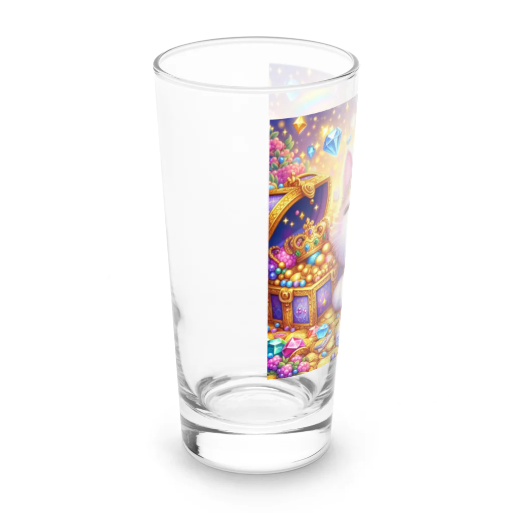 momoart8888の笑いが止まらない猫ちゃん🐈🩷 Long Sized Water Glass :left