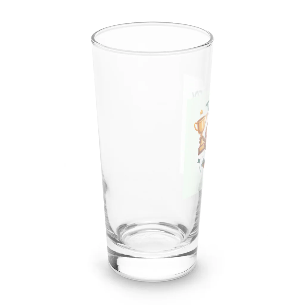 まんじゅ王国のフクロウがボールを蹴っているかわいい姿！ Long Sized Water Glass :left