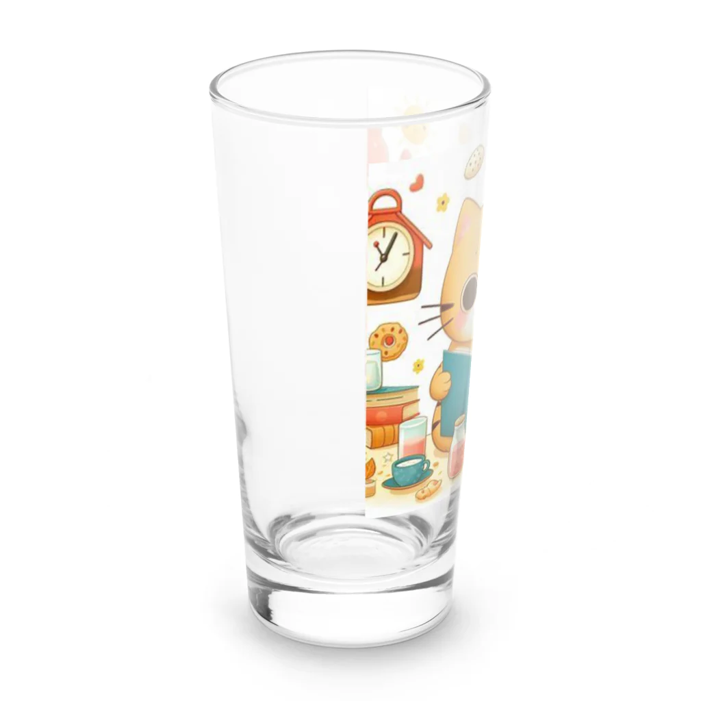 Rパンダ屋の「読書猫」グッズ Long Sized Water Glass :left