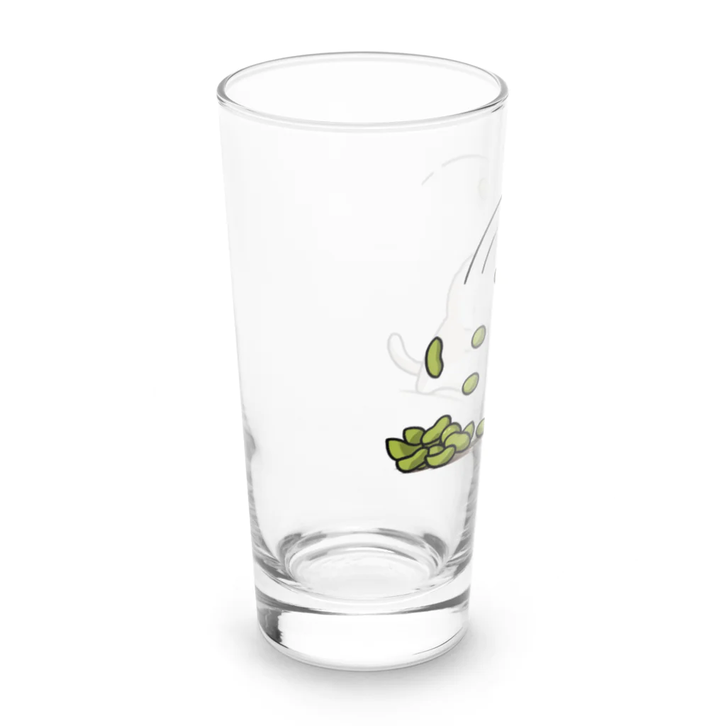 ねこ鉄道の枝豆と猫 Long Sized Water Glass :left