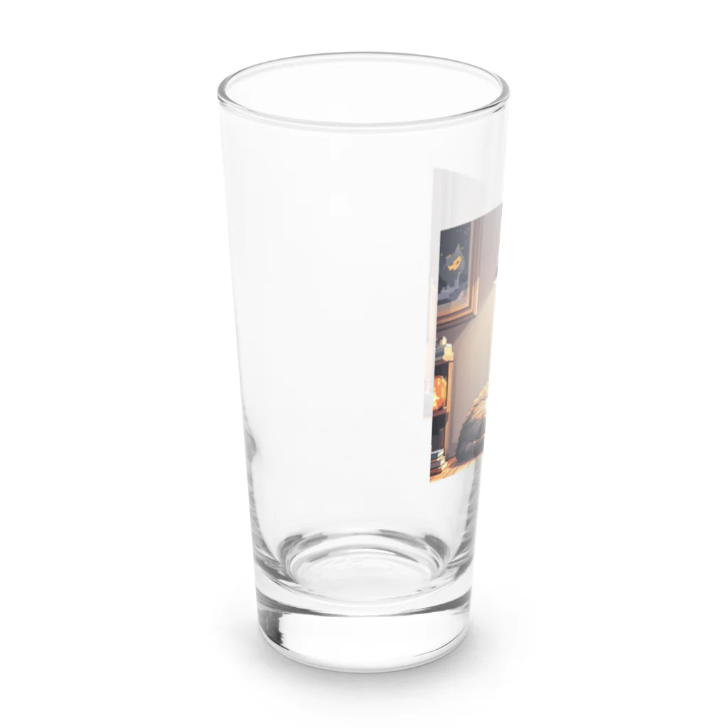 HIROKITI_HAPPYのライトに照らされた猫 Long Sized Water Glass :left