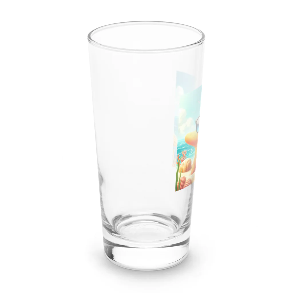 KIglassesのサングラスをかけた笑顔のヒトデ - 海の陽気な仲間！ Long Sized Water Glass :left