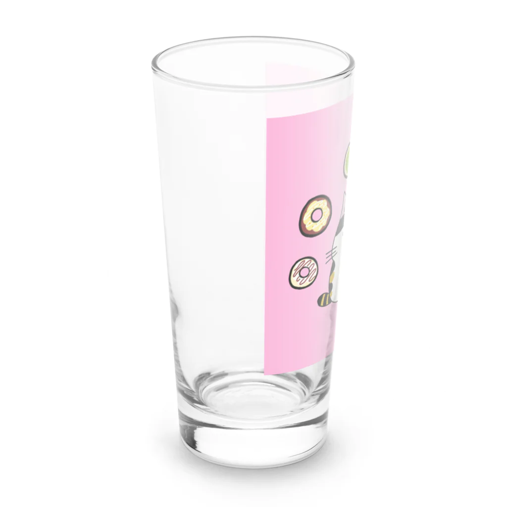 MIe-styleのドーナツみぃにゃんピンク Long Sized Water Glass :left