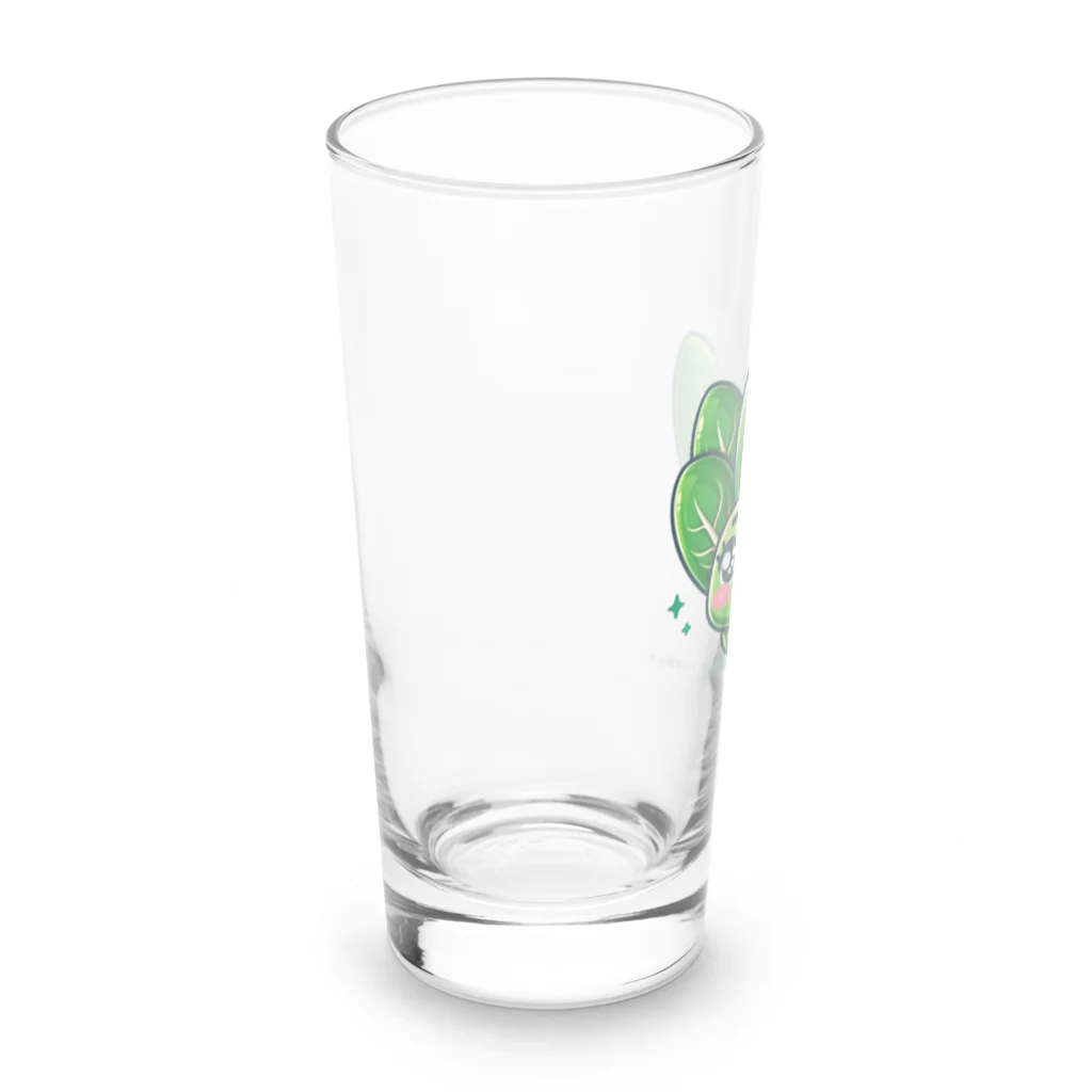 「キュートなアズキとマメタのワンダフル・ドリームランド」の小松菜ちゃん Long Sized Water Glass :left