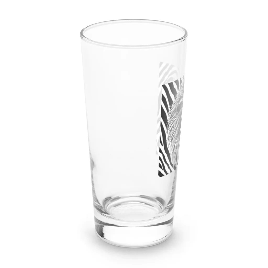 MY.LILILALAのシマウマなライオン Long Sized Water Glass :left