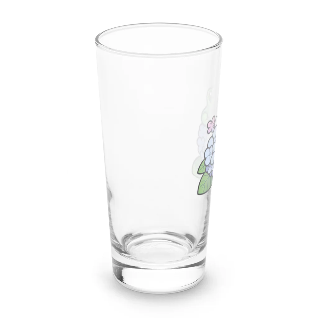 終わらない夢🌈のあじさいの花と🐸カエル君 Long Sized Water Glass :left