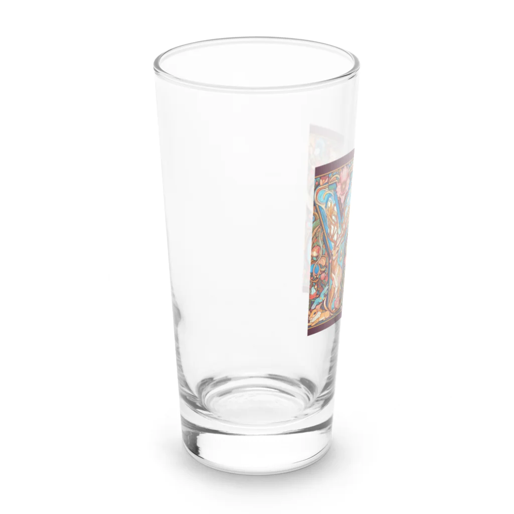 nico251の動物たちで描かれた文字　”YES” Long Sized Water Glass :left