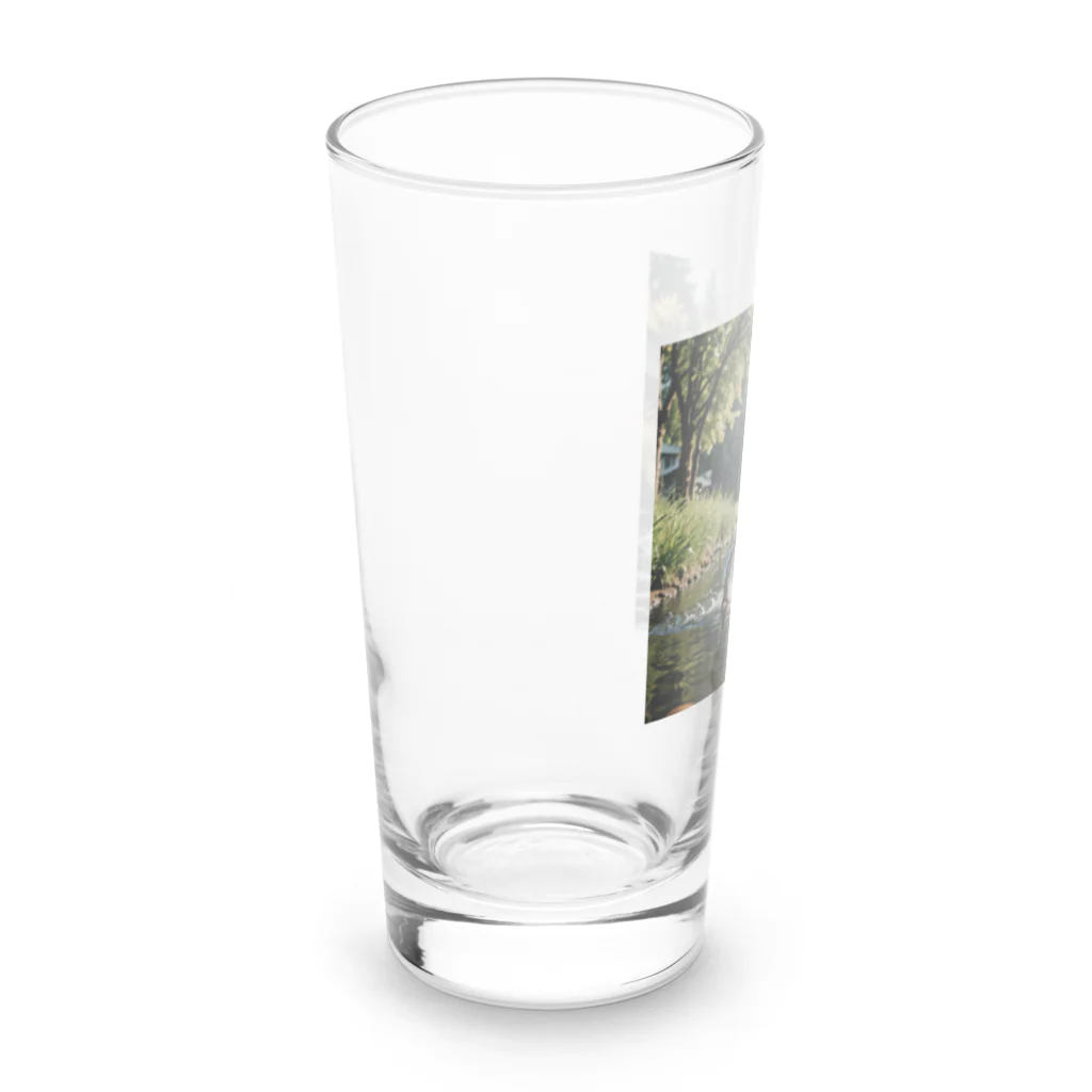 kokin0の水辺を走る犬 dog runnning on the water Long Sized Water Glass :left