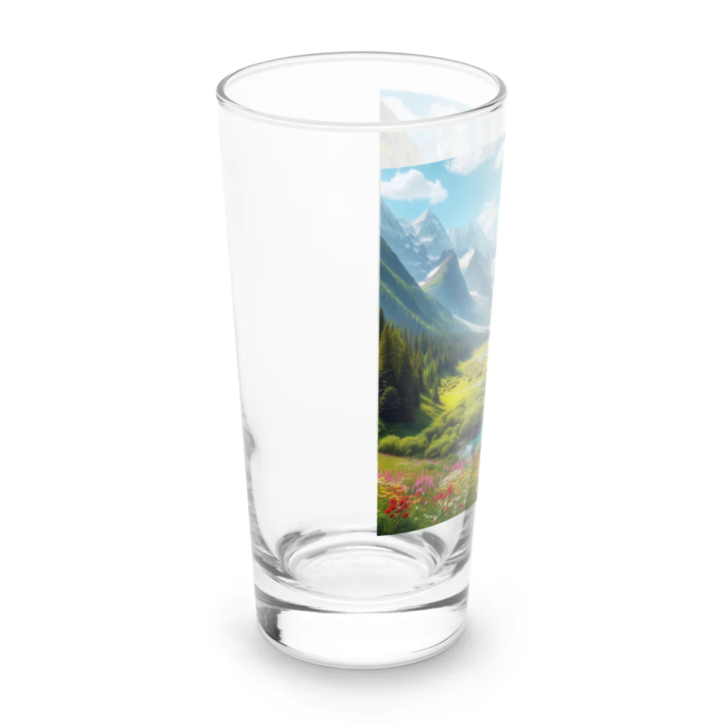 130Saitohの山間の風景 Long Sized Water Glass :left