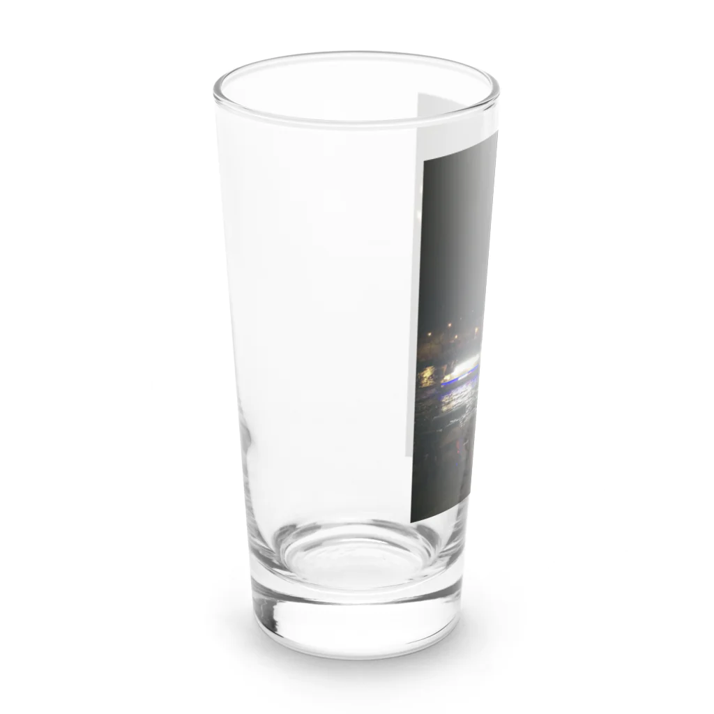 nightwalkerのパリ、夜のセーヌ川 Long Sized Water Glass :left