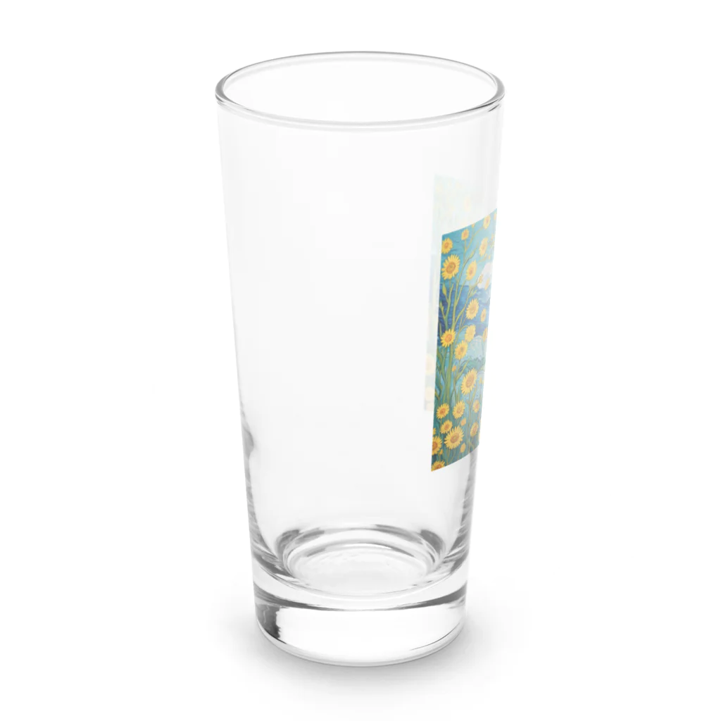 Yumintjの向日葵の中にネコ Long Sized Water Glass :left