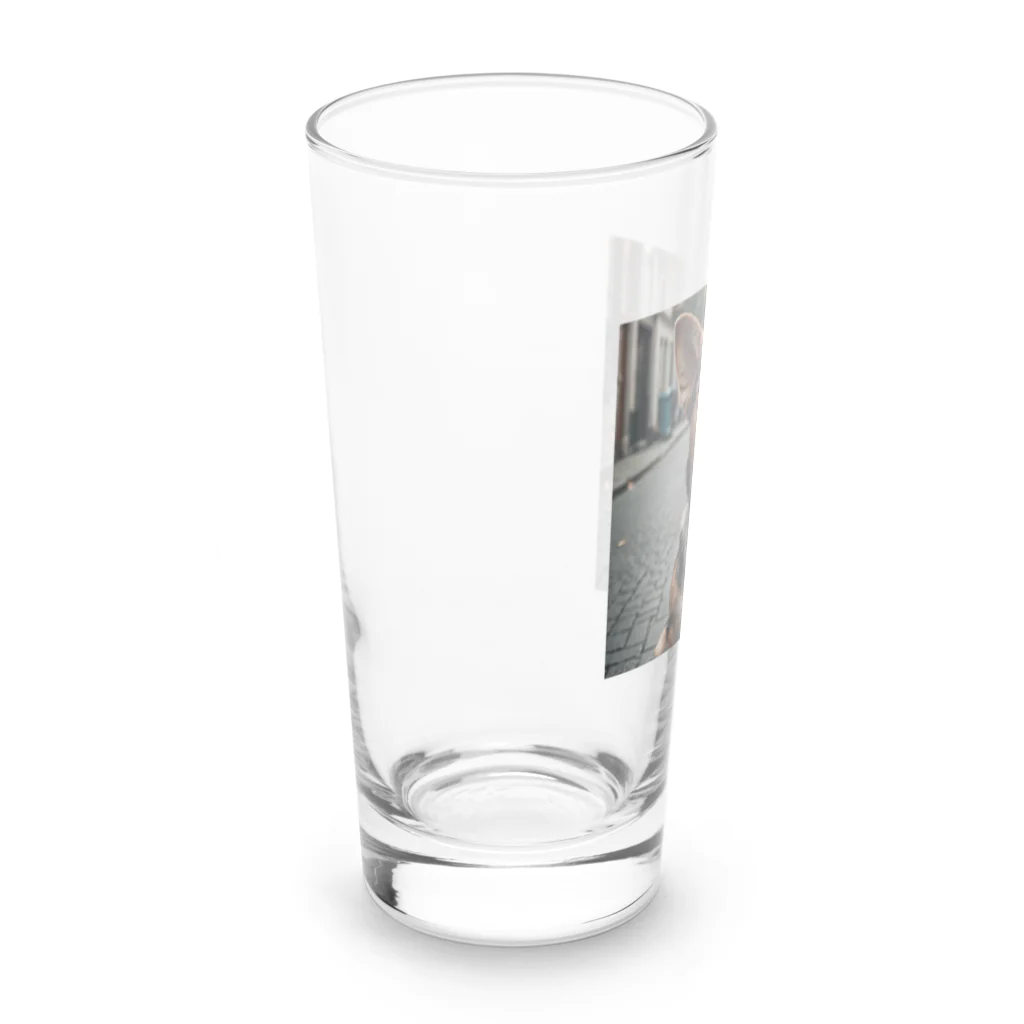 kaerinofficeのこのかわいいワンちゃん、まるでカメラ目線！ Long Sized Water Glass :left