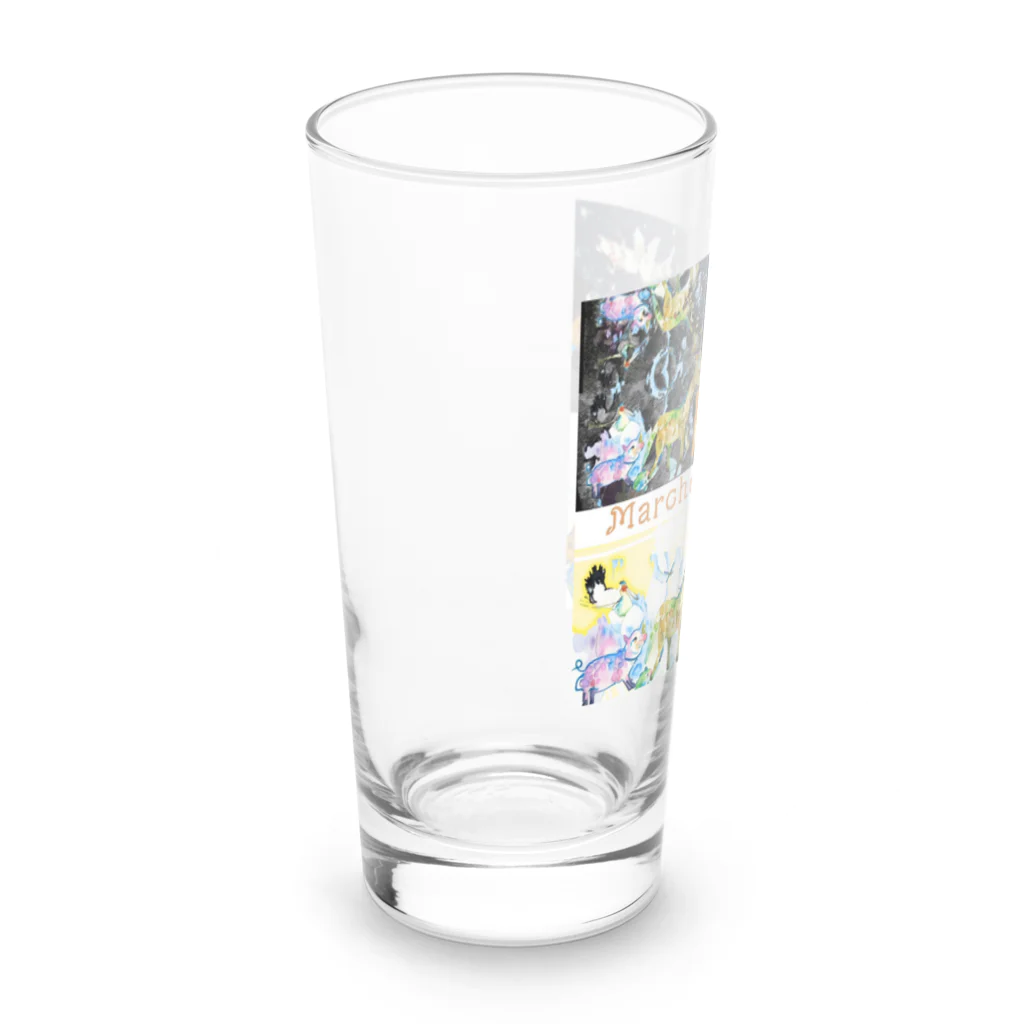 Kazusanの動物たちの行進「Marche pour la vie」バージョン Long Sized Water Glass :left