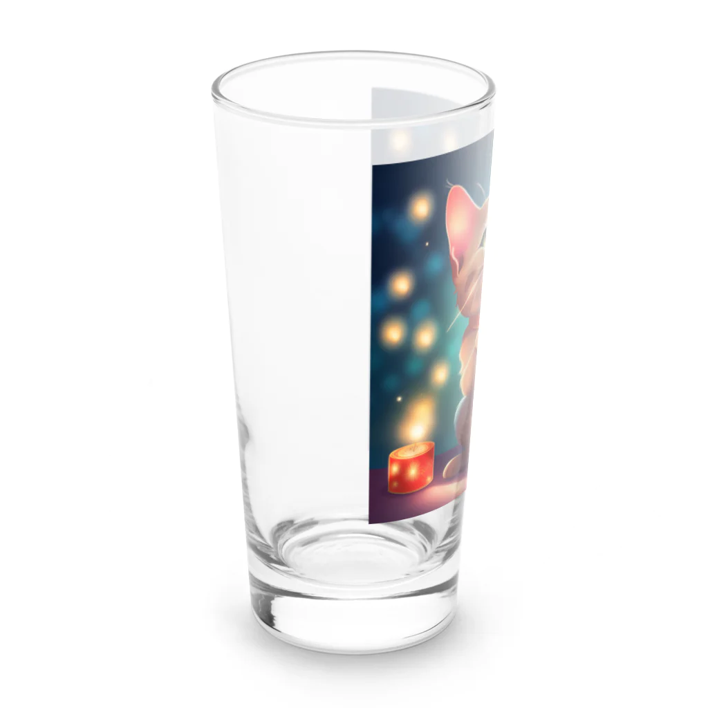 はなにゃんのおうちの花火で遊ぶかわいい猫ちゃん Long Sized Water Glass :left