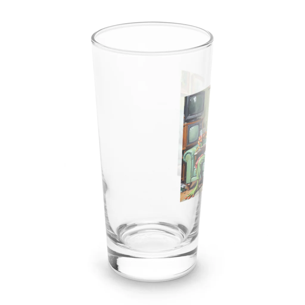 zukit4sのジョークを言っているカエル Long Sized Water Glass :left